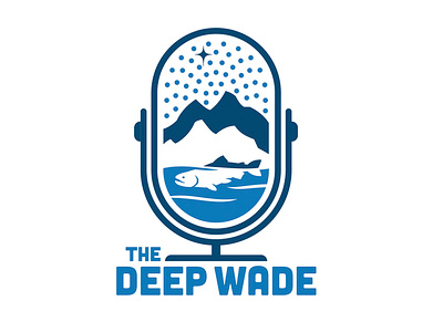 The Deep Wade environment fishing fly fishing identity logo pod cast