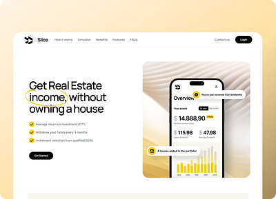 Slice Real Estate - Landing Page adobe xd branding color design figma graphic design hero section illustration interactive landing page logo real estate ui ui design ui ux web design website wireframe