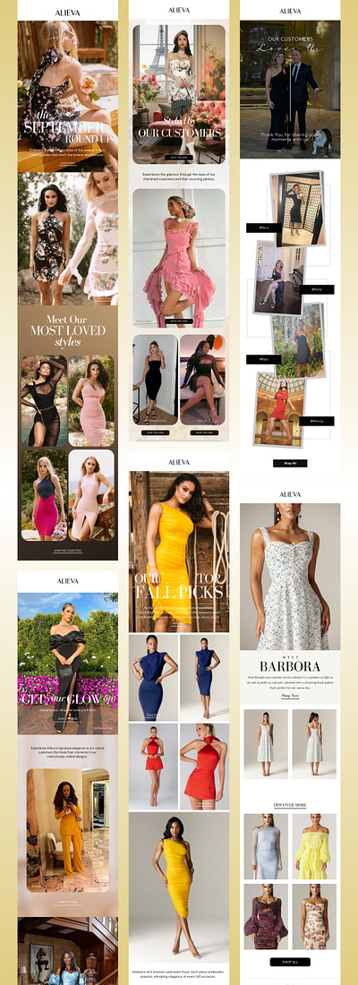 Email Designs for Fashion Brand newsletter