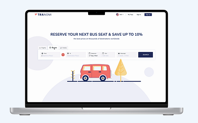 Tranomi - Booking Website animation booking graphic design motion graphics travel travel search ui website design