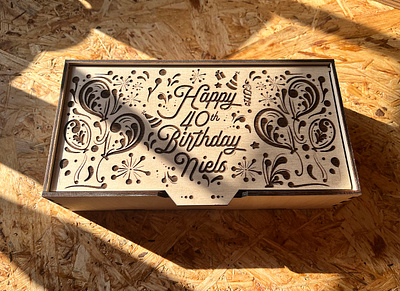 Personalized Birthday box birthday laser cut laser engraving plywood typography wood box