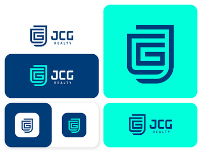 JCG Realty branding flat geometric logo logo design minimal modern