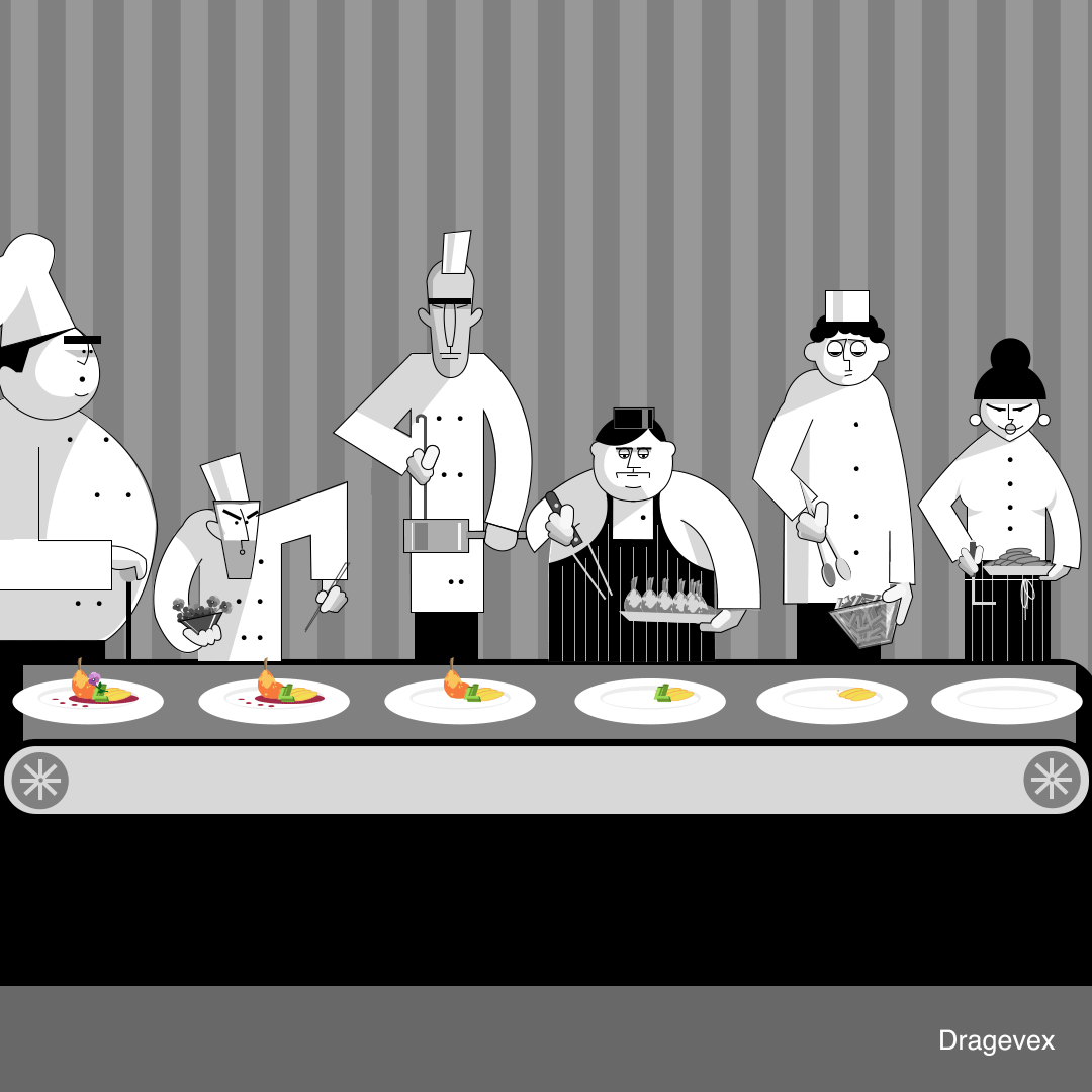 Chefs 2d after effects animation chefs food gif gourmet kitchen loop teamwork