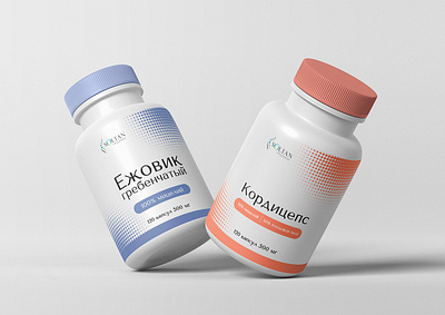 Label for dietary supplements branding graphic design logo