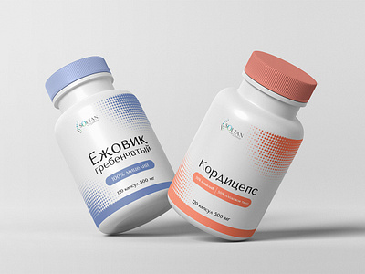 Label for dietary supplements branding graphic design logo