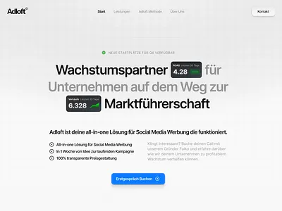 Light Mode Agency Website Hero agency design desktiop framer hero landing page marketing agency website ui web design webflow