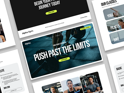 Alpha Gym Landing Page Design clean design gym landing page modern sport ui ux