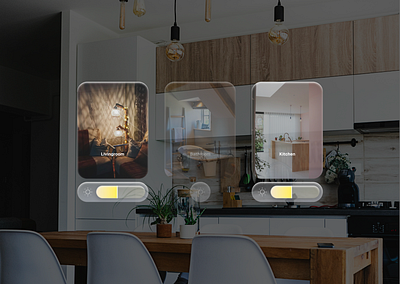 AR Smart Home App - Light Control Panel 3d android app branding design figma graphic design minimal ui ux vector