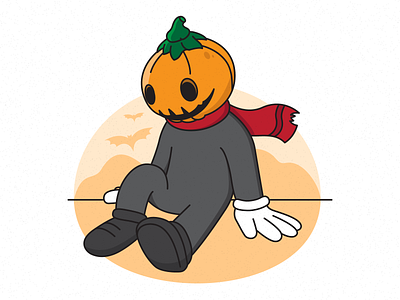 pumpkin man fall funny illustration man october pumpkin scary spooky vector