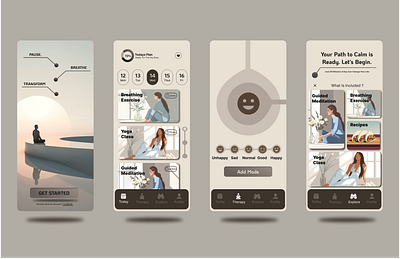 Meditating App application breaching exercise figma meditating mobile application recipes sleek sleekdesign ui ux website yoga