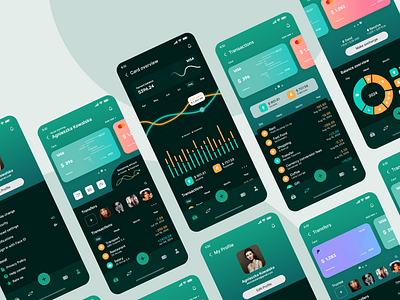 Billio (dark theme) app banking branding design finances fintech funds interface investments mobile mobileapp portfolio ui ux wallet