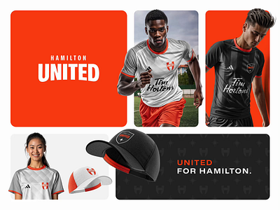 Hamilton United Brand Refresh animation bento brand branding club crest football graphic design identity jersey kit logo logotype motion graphics soccer swag uniforms united visual identity wordmark