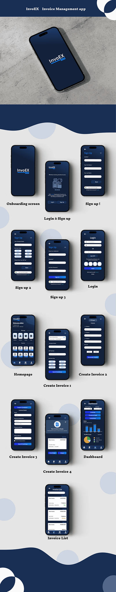 Invoice management App 3d animation branding case study casestudy design desktop gaming graphic design illustration illustrator invoice logo management mobile motion graphics project ui ux vector