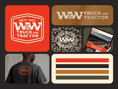 W&W Truck and Tractor badge branding emblem logging logo logo design logs retro south caroline vintage