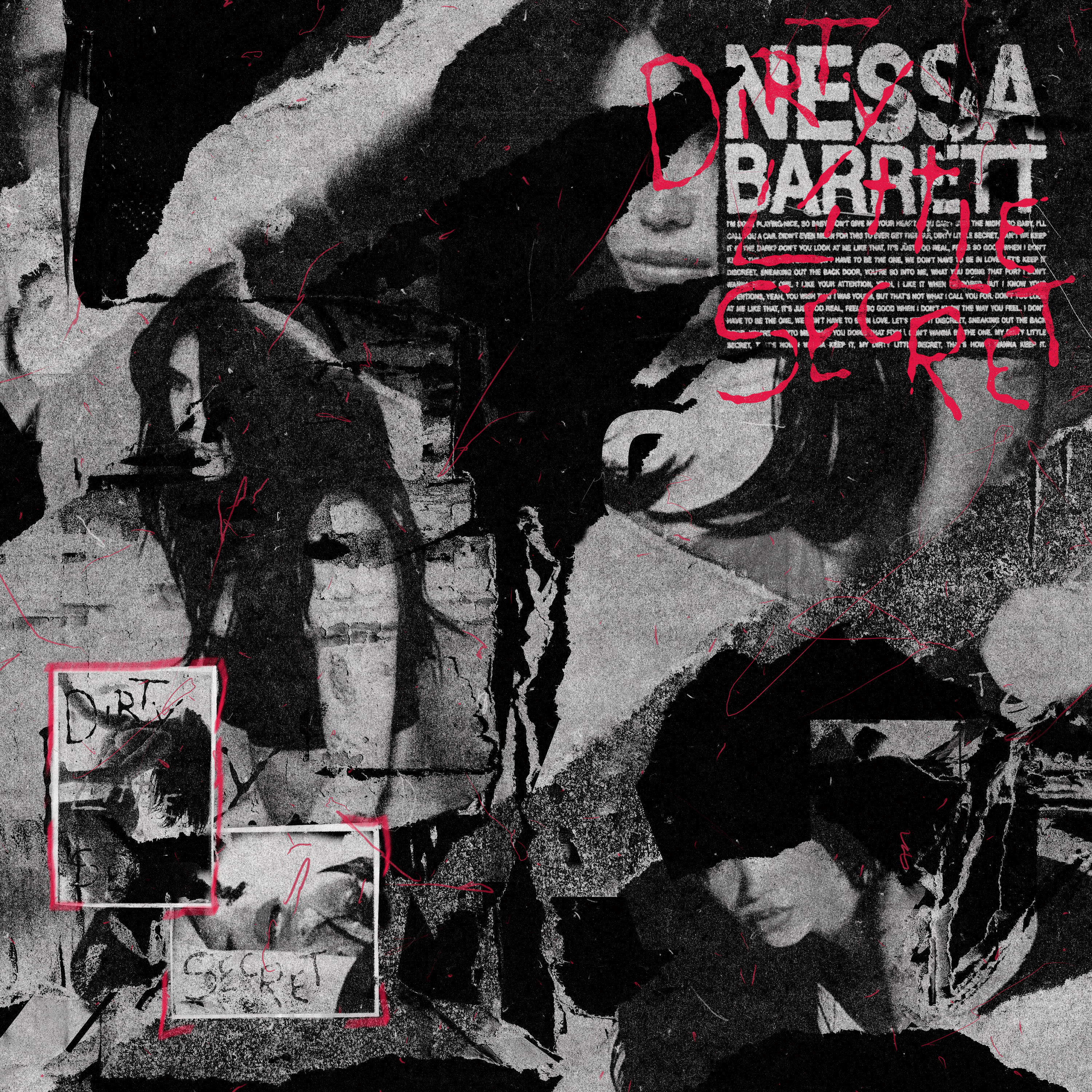 Nessa Barrett - Dirty Little Secret album art album cover collage cover cover art digital art graphic design music music packaging photo editing photoshop texturing title card typography