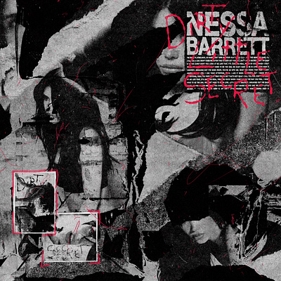 Nessa Barrett - Dirty Little Secret album art album cover collage cover cover art digital art graphic design music music packaging photo editing photoshop texturing title card typography