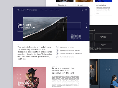 Open Art Provenance art landing page ui webdesign website