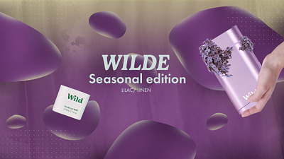 WILDE online advertisement beauty branding bubbly graphic design online advertisement purple