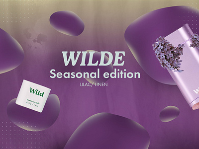 WILDE online advertisement beauty branding bubbly graphic design online advertisement purple