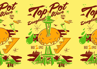 Top Pot X Space Needle shirt doughnuts mid century modernism shirt space needle t shirt