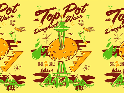 Top Pot X Space Needle shirt doughnuts mid century modernism shirt space needle t shirt