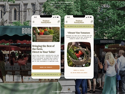 e-commerce website design for a farm-to-table product detail ecommerce graphic design green landing page market minimal modern neutral product shop ui ux website