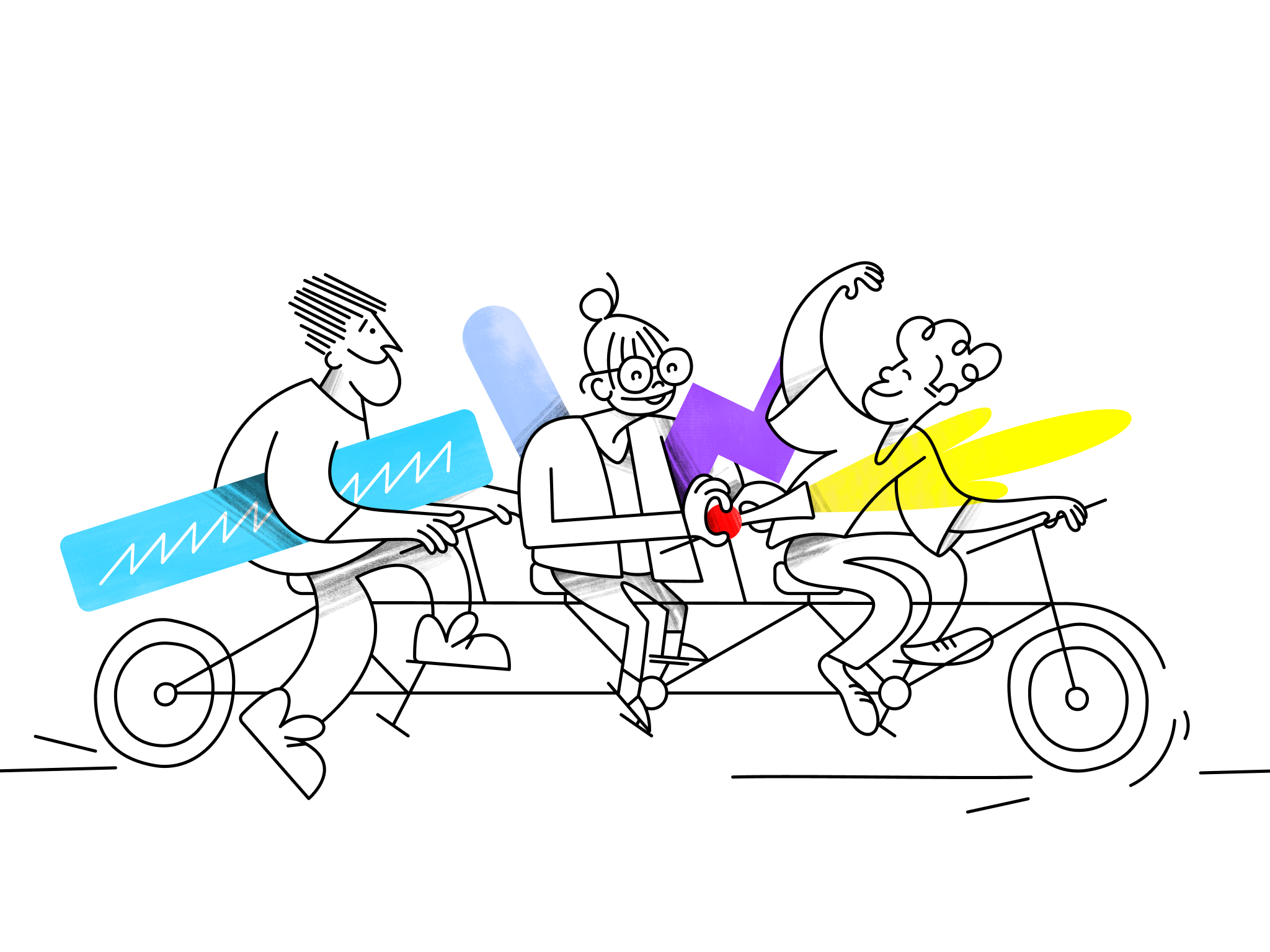 Working Together collaboration colorful files illustration layout line art people software tasks web design