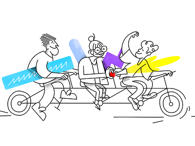 Working Together collaboration colorful files illustration layout line art people software tasks web design