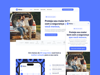 Mutu Seguros - UI Landing Page branding design insurance interface landing logo ui ui design ux