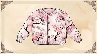 Sakura Cardigan dribbble illustration