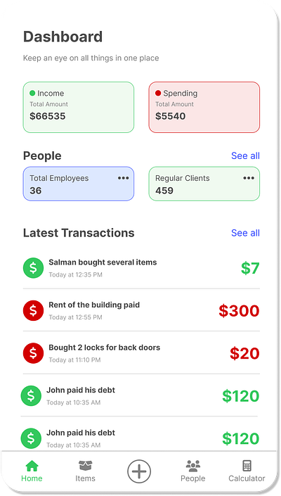 Point of Sale Dashboard UI graphic design ui