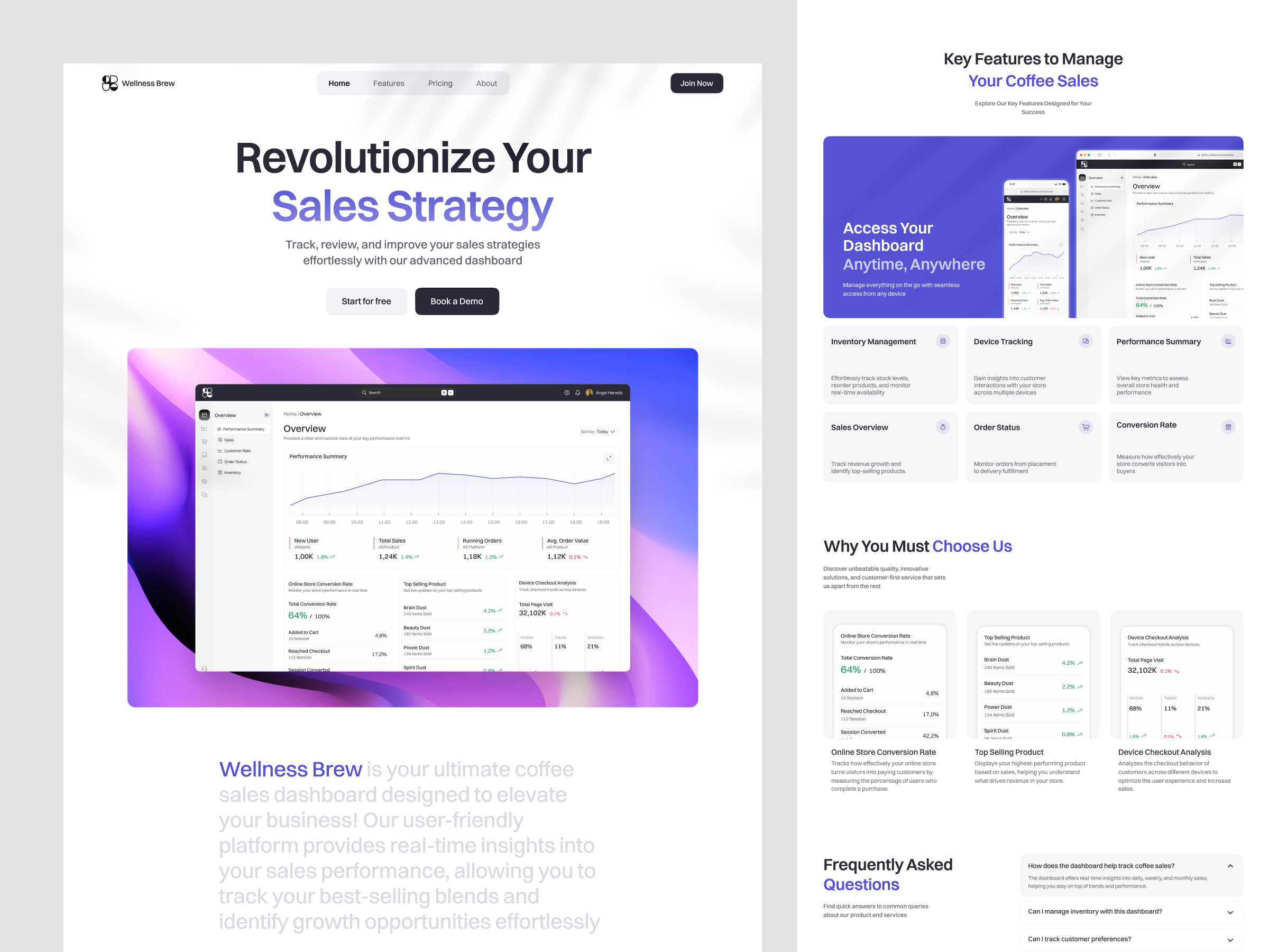 Example of High Converting Landing Page Design
