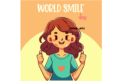 World Smile Day Illustration background campaign celebration cheerful day elements event face girl greeting happiness happy holiday joy kindness object positive smile smiley smiling