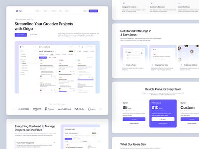 Origo - Task Management Landing Page app branding design management minimalist product design productivity project saas saas landing page saas website task task manager tool ui uidesign ux uxdesign web app website