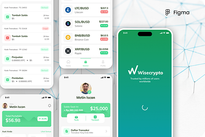 Fintech App - Wisecrypto graphic design ui