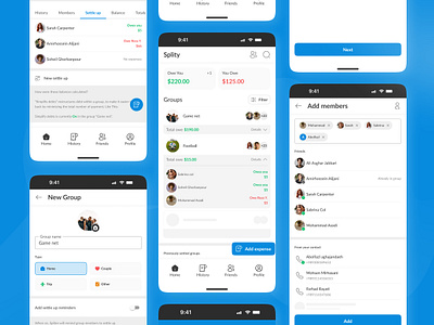 Splity app app design design exchange fintech group history ios app mobile money payment profile split split bill split bills transaction ui uiux ux wallet