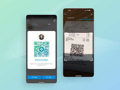 QR Code - Scan - Splity app app design design exchange fintech group ios app mobile money payment profile qr code scan split split bill split bills ui uiux ux wallet