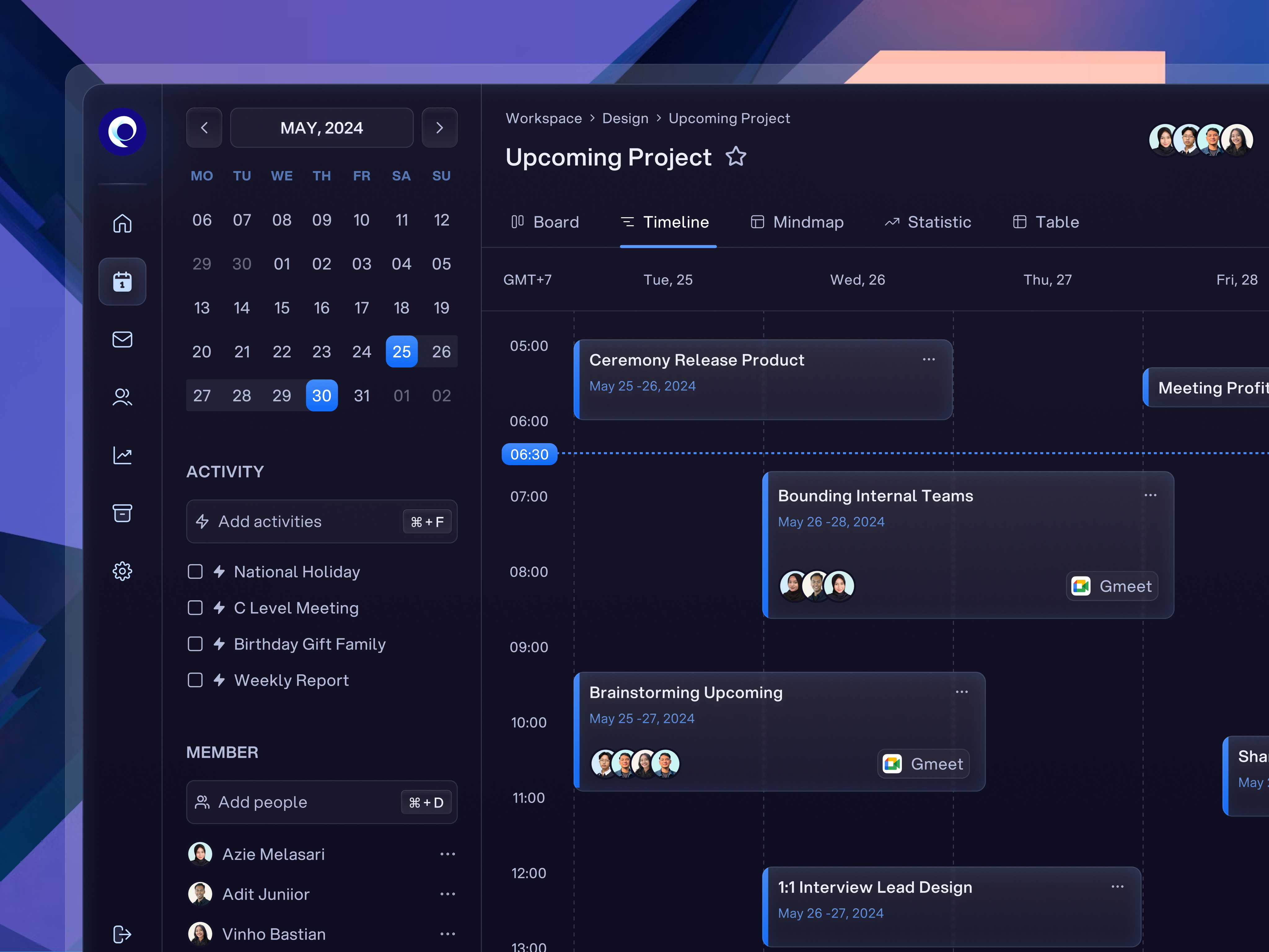 Upcoming - SaaS Task Management branding calendar dark mode dashboard design management modern planner product design project project management saas task task management ui uiux ux web web apps website
