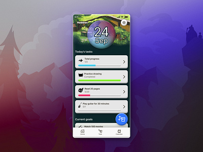 Habit tracker challenge fantasy habit tracker hobbies hobbit lord of the rings mobile app service design club ui camp ui camp w24 ui challenge