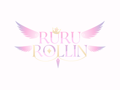 Branding for Ruru Rollin angelic branding design isotype logo logotype pastel pink vtuber