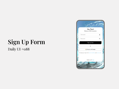 Sign up Form - Daily UI #088 daily ui figma form mobile app design register sign up sign up form ui ui design uiux uiux design