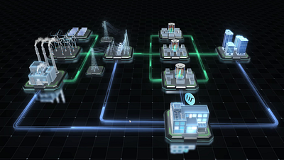 Power Grid 3D Visualization 3d animation digital twin graphic design ui visualization web design