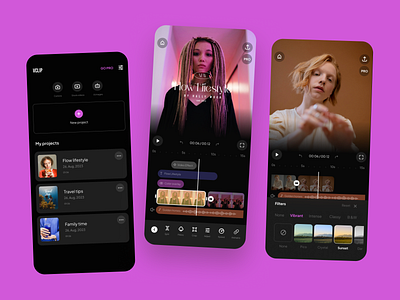 Video Clip App branding design ui ux video clip video editing
