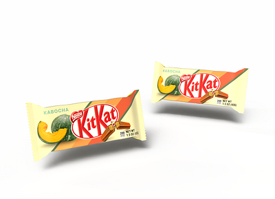 Kabocha Kit Kat 3d model adobe dimension candy fall kabocha kit kat packaging design