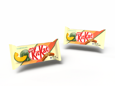 Kabocha Kit Kat 3d model adobe dimension candy fall kabocha kit kat packaging design