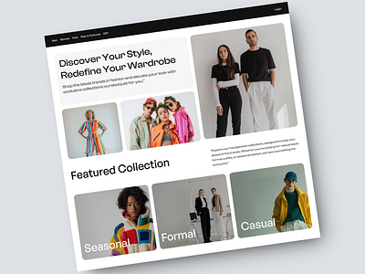 Fashion E-Commerce Web Design | Visual Exploration 💫 clothing cloths dress ecommerce fashion landingpage minimalis modern outfit store style wardrobe wear web web design webdesign website