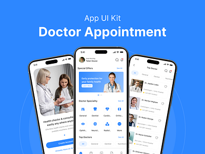 Doctor appointment app design app ui application appointment booking app booking service branding creativity design mockup ui ui design ui kit ux