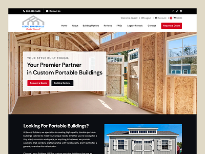 Lesco Builders // Web Design barn cabin construction garage portable building shed web design woodwork