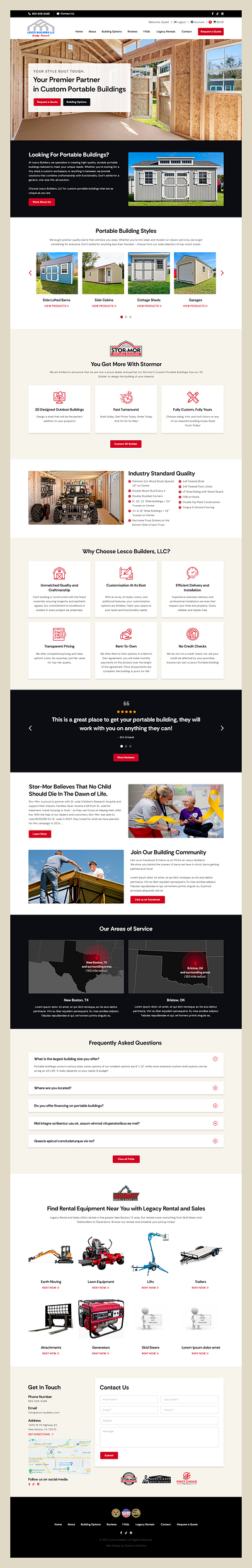 Lesco Builders // Web Design barn cabin construction garage portable building shed web design woodwork