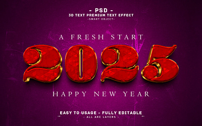 2024'' 3D Editable PSD Text Effect Style 2024 2024 3d text effect 3d text effect style action effect golden photoshop 3d text psd text effecty red text style typo